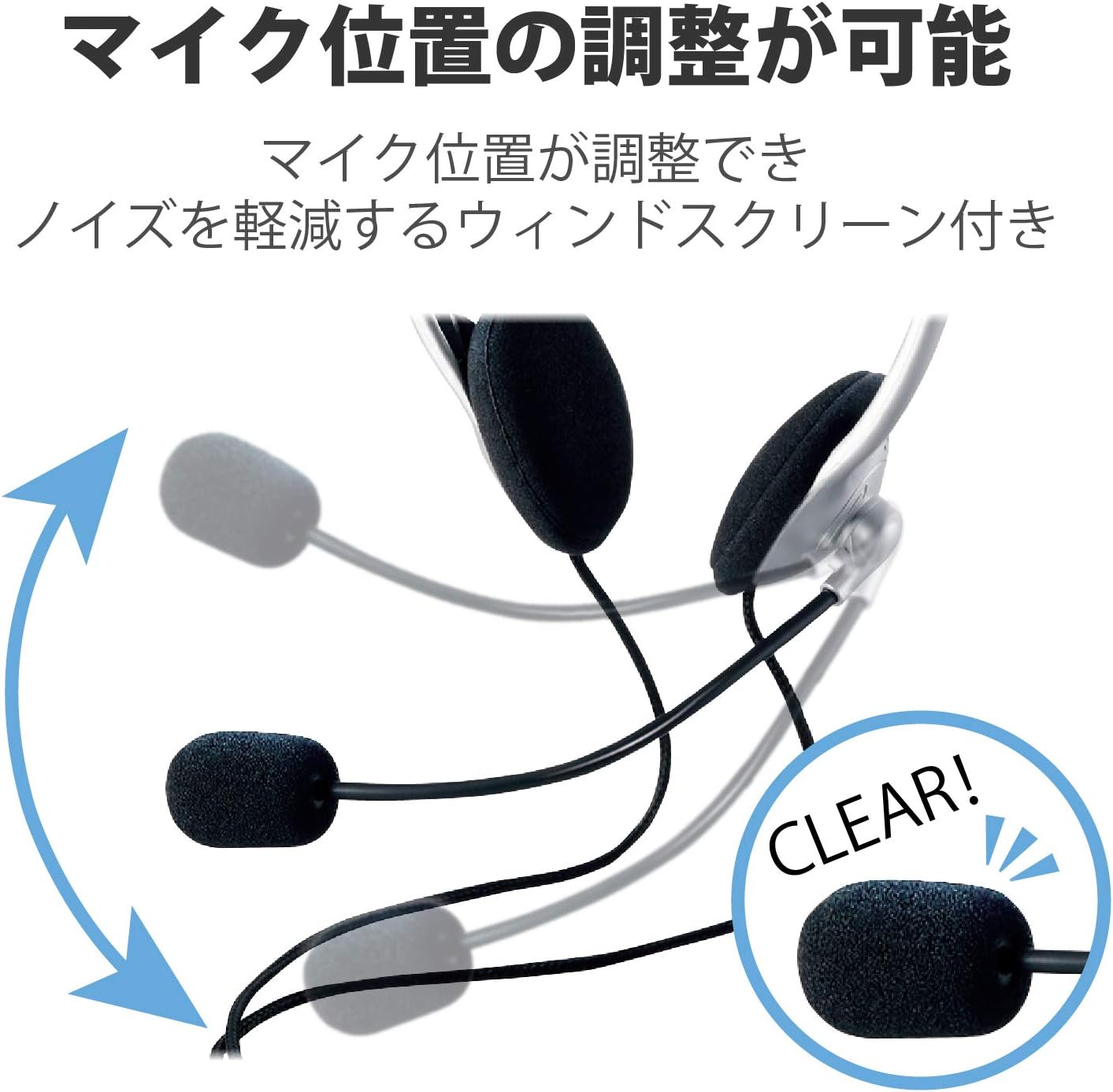 Detalle de エレコム HS-FBE01USV USB有線ヘッドセット シルバー 1.8mケーブル・軽量マイク付き