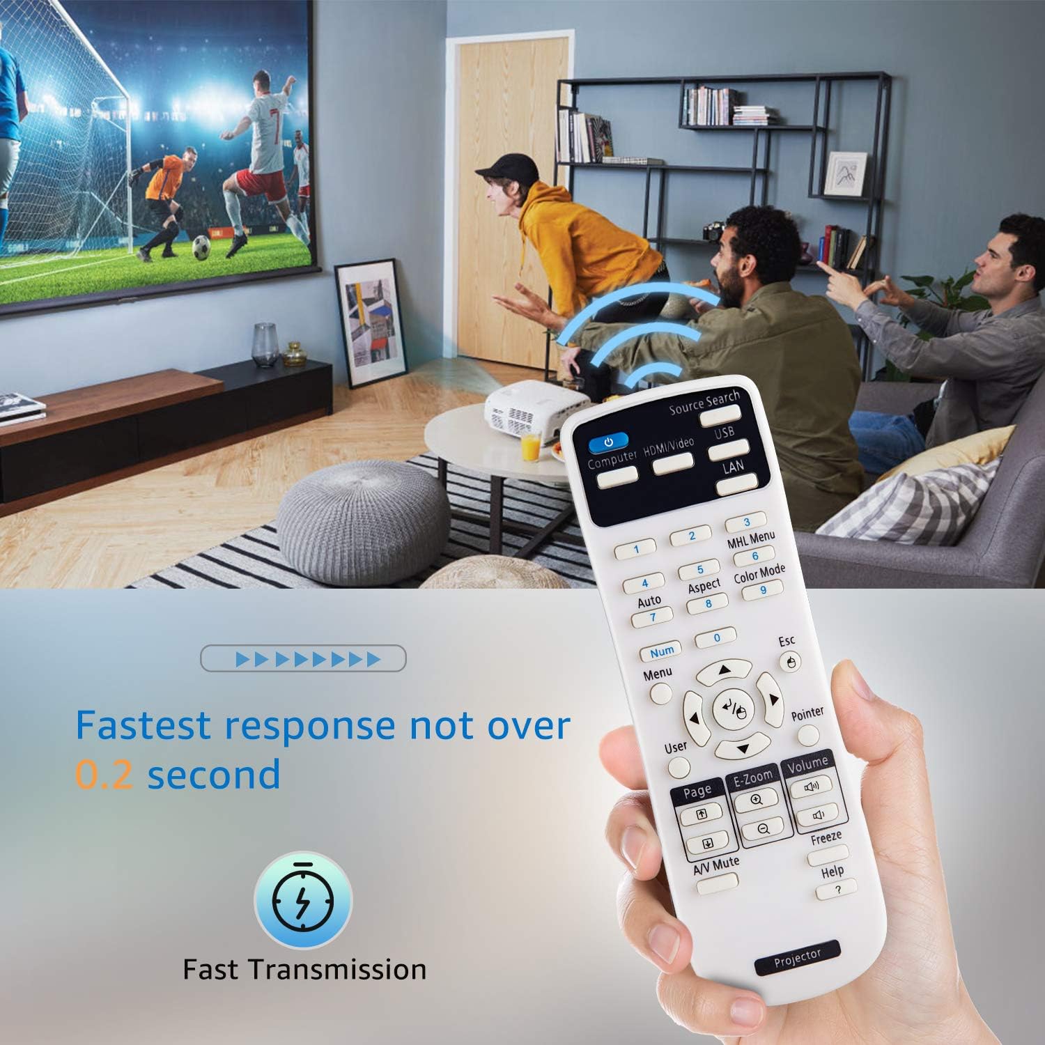 Thumbnail 5 de Projector Remote Control for Epson Projectors Home Cinema EB EMP EX VS H BrightLink Powerlite Series