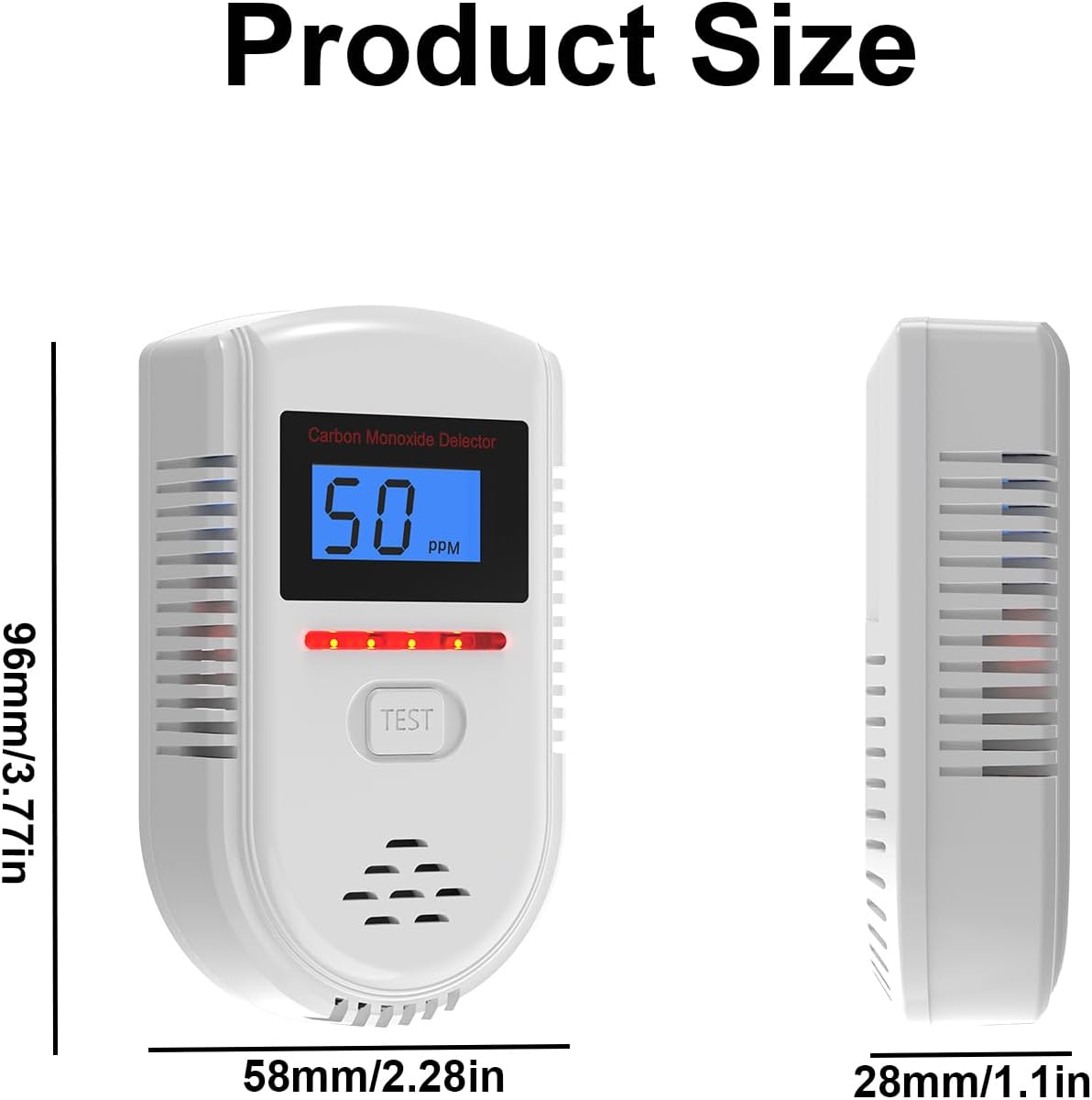 Thumbnail 6 de Carbon Monoxide Detector with LED display 85 dB