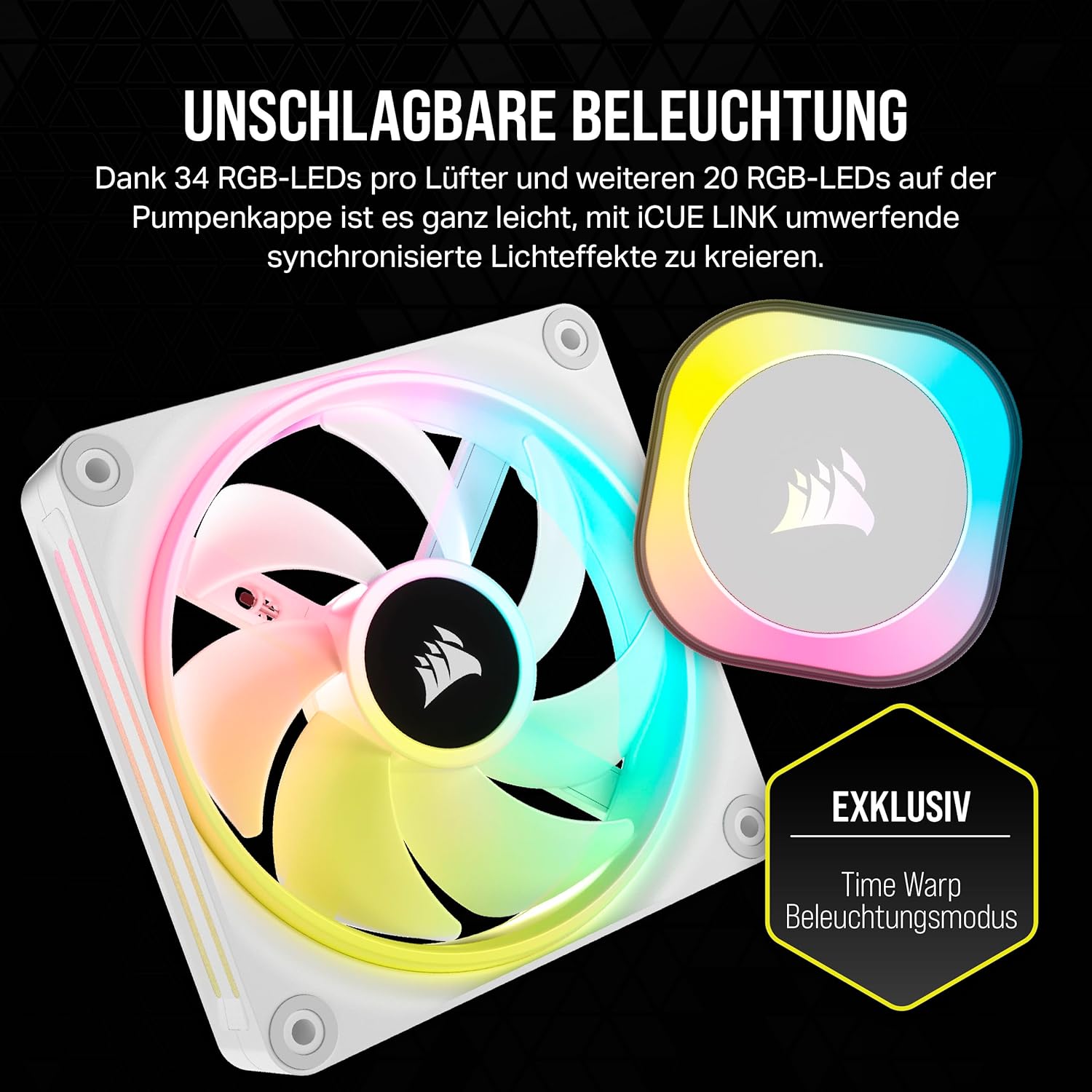 Thumbnail 5 de Corsair iCUE LINK H100i RGB Flüssig-CPU-Kühler – 240 mm mit iCUE LINK System Hub, Weiß