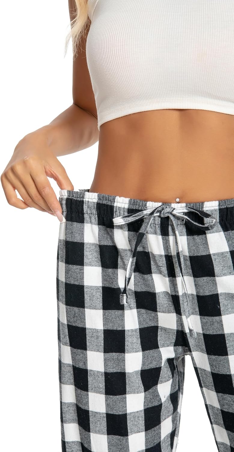 Thumbnail 3 de JTPW Damen Pyjama- oder Lounge-Bottoms aus 100% Baumwollflanell mit Taschen und Kordelzug