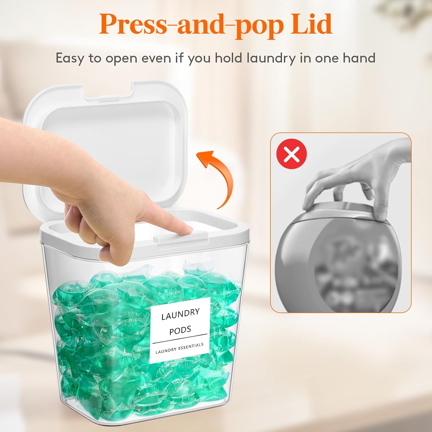 Detalle de Lifewit 24281 Laundry Detergent Storage Containers, 3-Pack with Labels