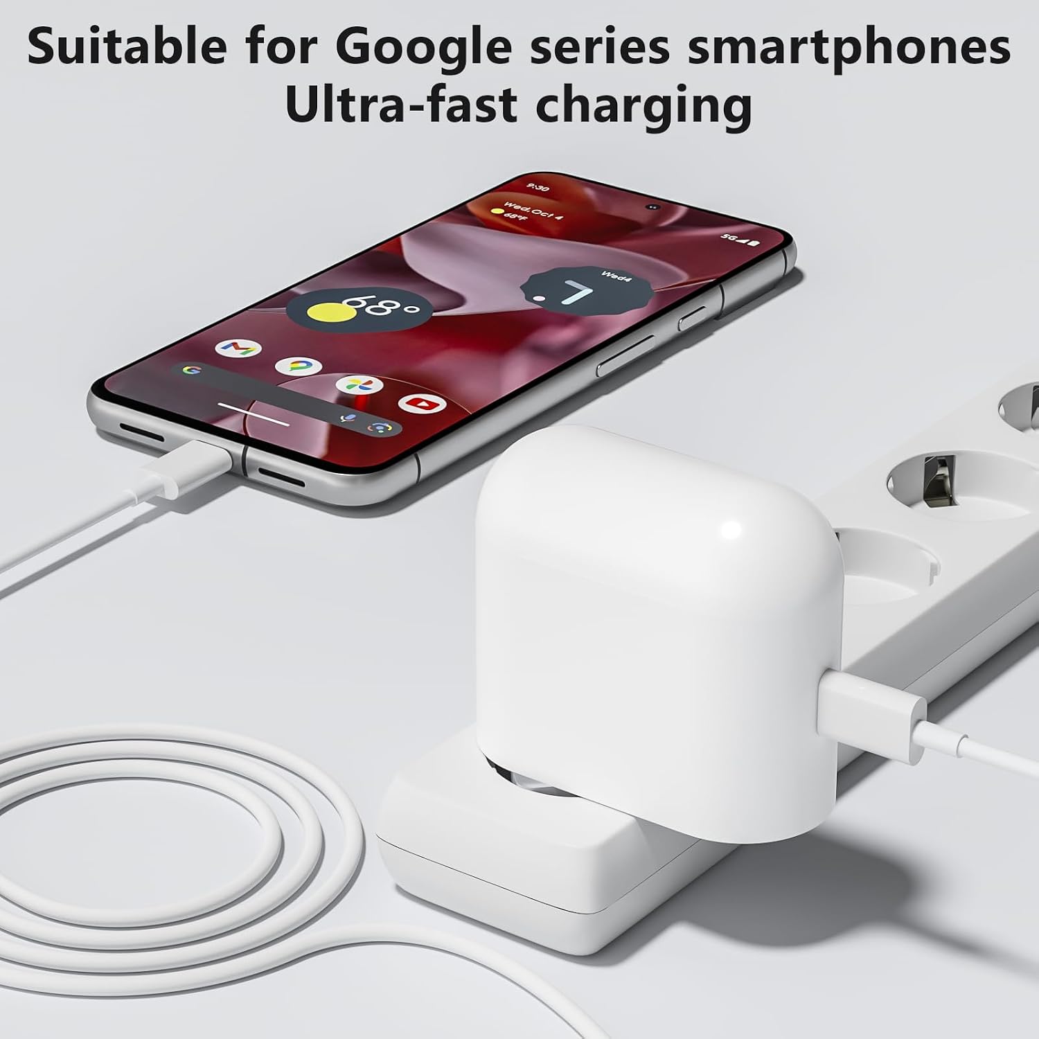 Detalle 1 de Ysevnotan 45 W USB-C-oplader met Power Delivery 3.0 voor Google Pixel