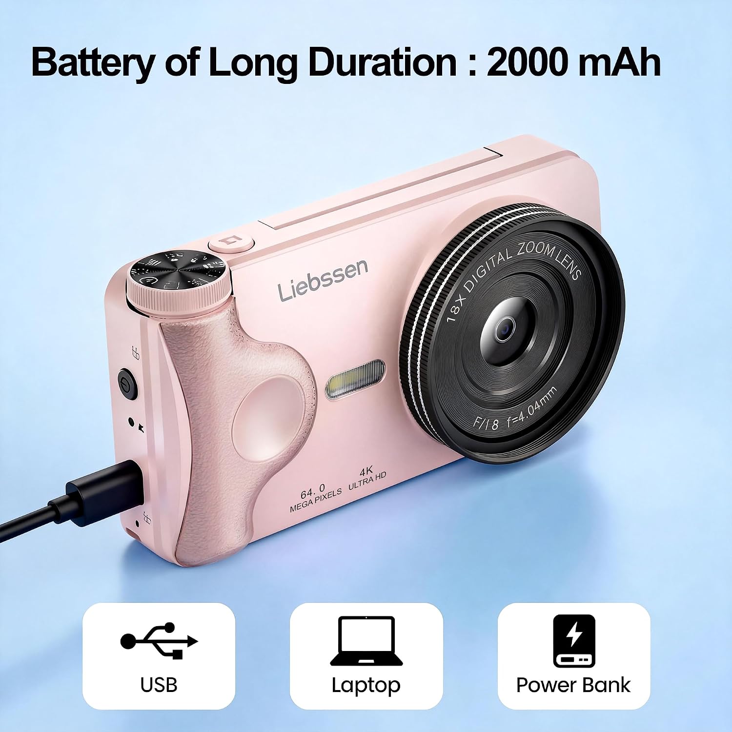 Thumbnail 2 de 4K Digital Camera with 64MP Autofocus and 180° Flip Screen – A practical pick for beginners and social creators