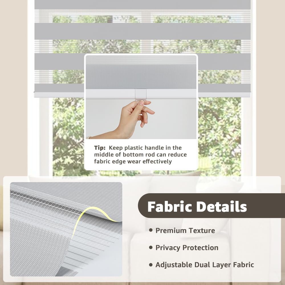 Detalle de SEEYE Cordless Zebra Blinds 36 x 90 in