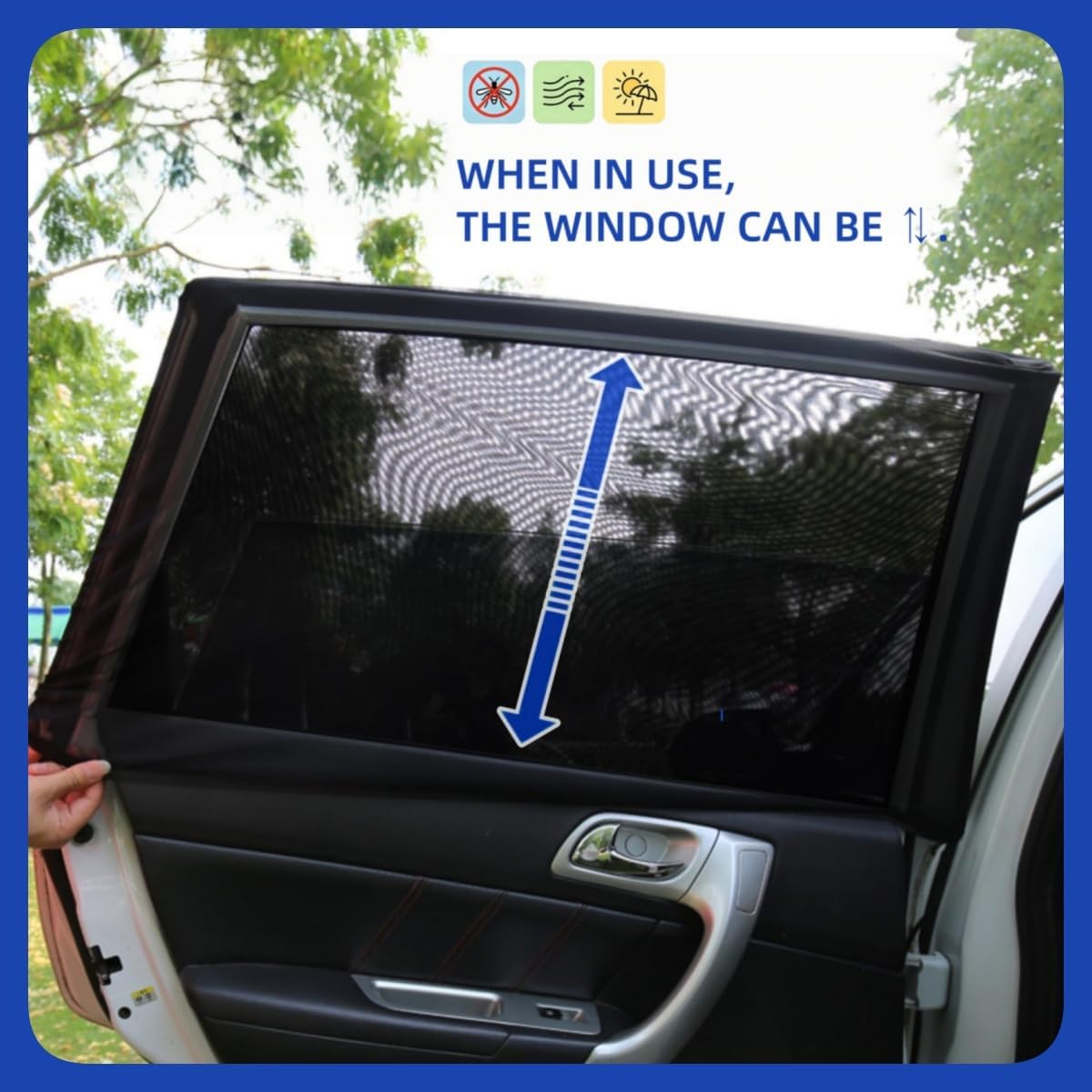 Detalle de Pare Soleil Voiture Bébé – 2 Pièces Chaussette Voiture Soleil et Bloqueur UV pour la Lunette Arrière