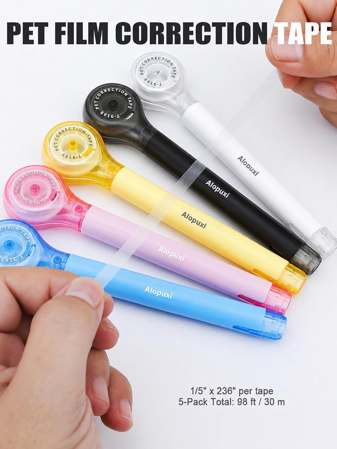 Detalle 2 de Alopuxi LPS-T9189 Correction Tape Pens, 5-Pack, 5 mm x 6 m