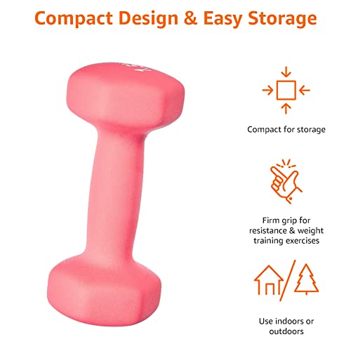 Thumbnail 2 de Amazon Basics Paire d'haltères en néoprène 1,5 kg (lot de 2) - Rose