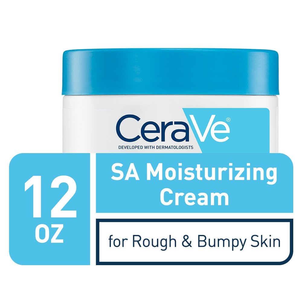 Detalle de CeraVe Moisturizing Cream with Salicylic Acid: Exfoliating Body Cream for Dry, Rough Skin