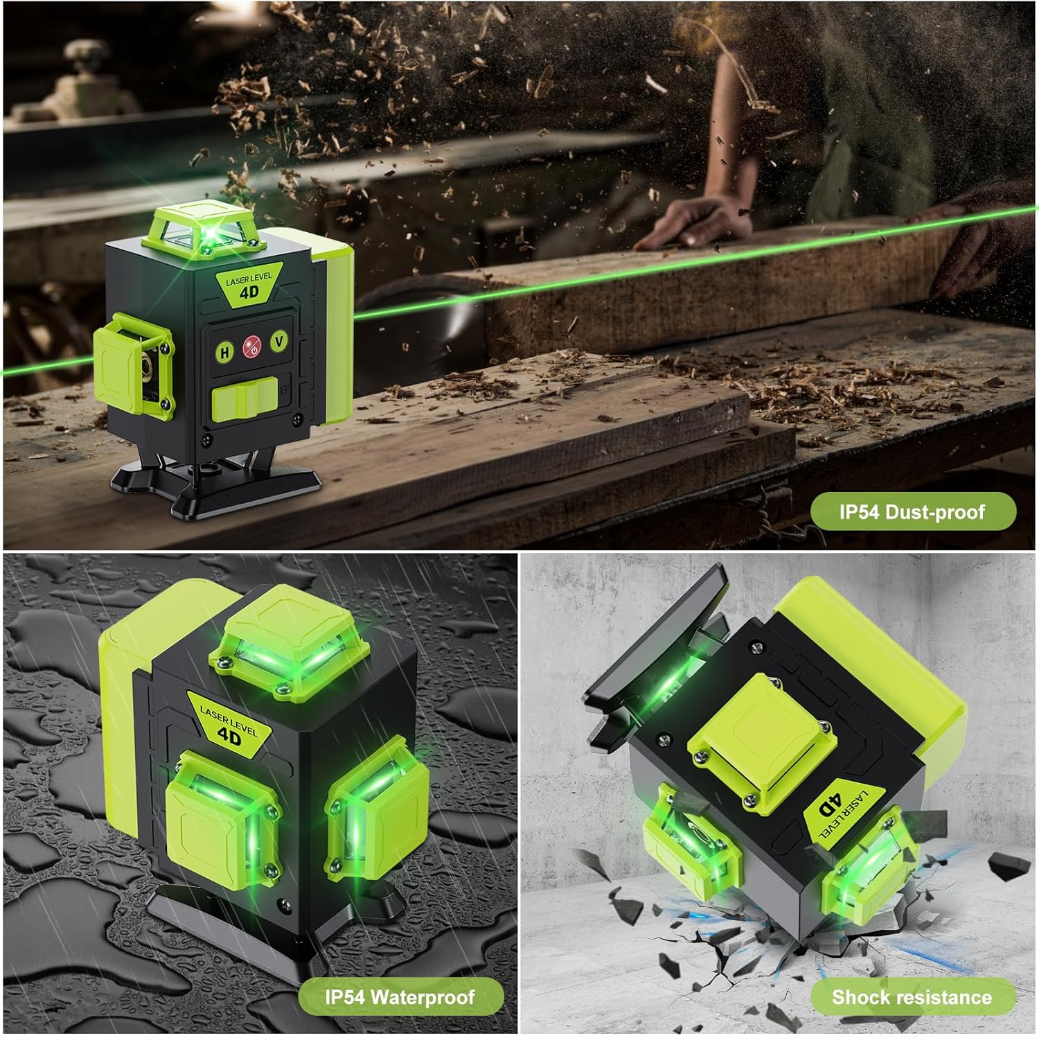 Thumbnail 6 de Livella Laser Autolivellante 16 Linee 4x360° Verde – Standalone, con Telecomando e Accessori