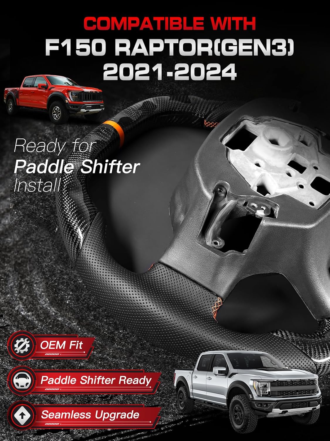 Detalle 2 de TESFEEL F150 Raptor Gen3 Carbon Fiber Heated Wheel