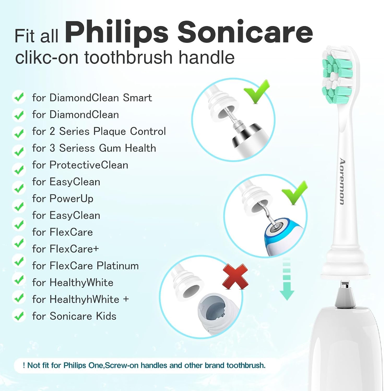 Thumbnail 2 de Aoremon Toothbrush Replacement Heads for Philips Sonicare C2 Plaque Control (10 pcs) with Medium-Firm Dupont Bristles