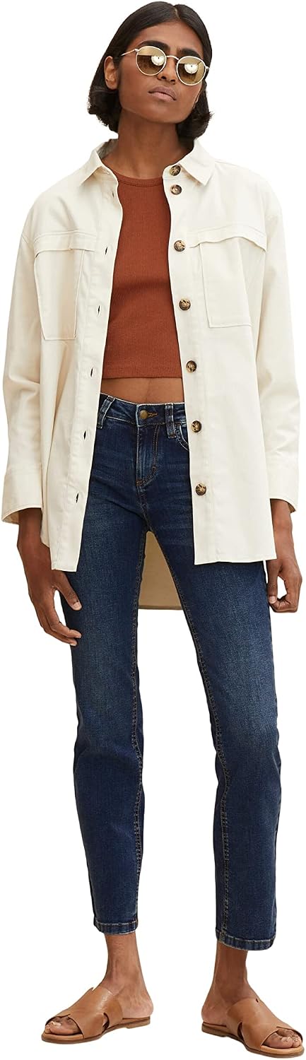 Detalle de TOM TAILOR Damen Alexa Straight Jeans im Five-Pocket-Style