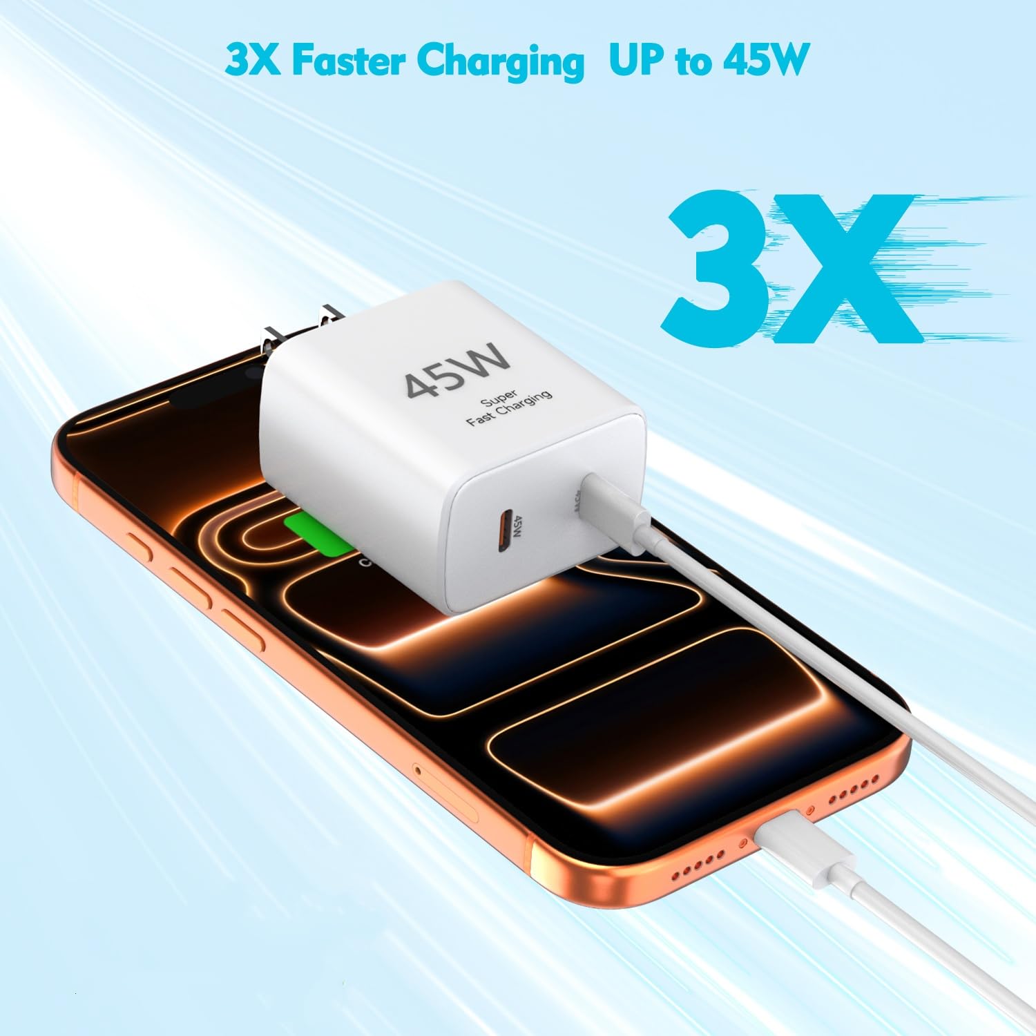 Detalle 2 de 45W USB C Charger 2-Pack with 6ft Cables