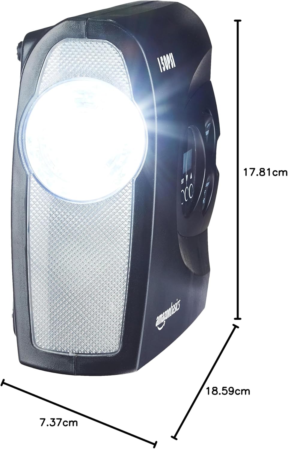 Thumbnail 4 de Amazon Basics Compressore d'aria portatile compatto da 12 V con spegnimento automatico e LED