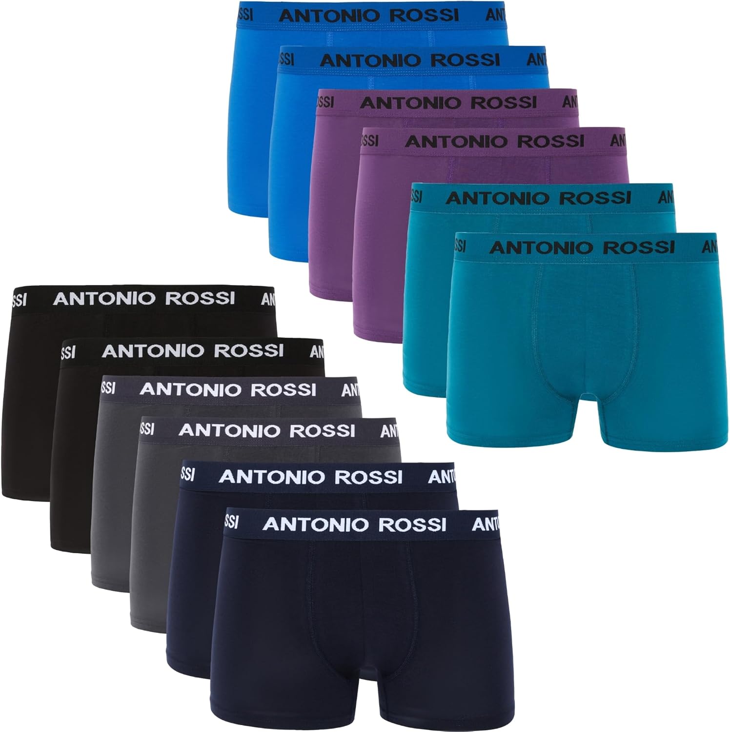 Thumbnail 6 de ANTONIO ROSSI — Lot de 12 boxers ajustés pour hommes avec ceinture élastique