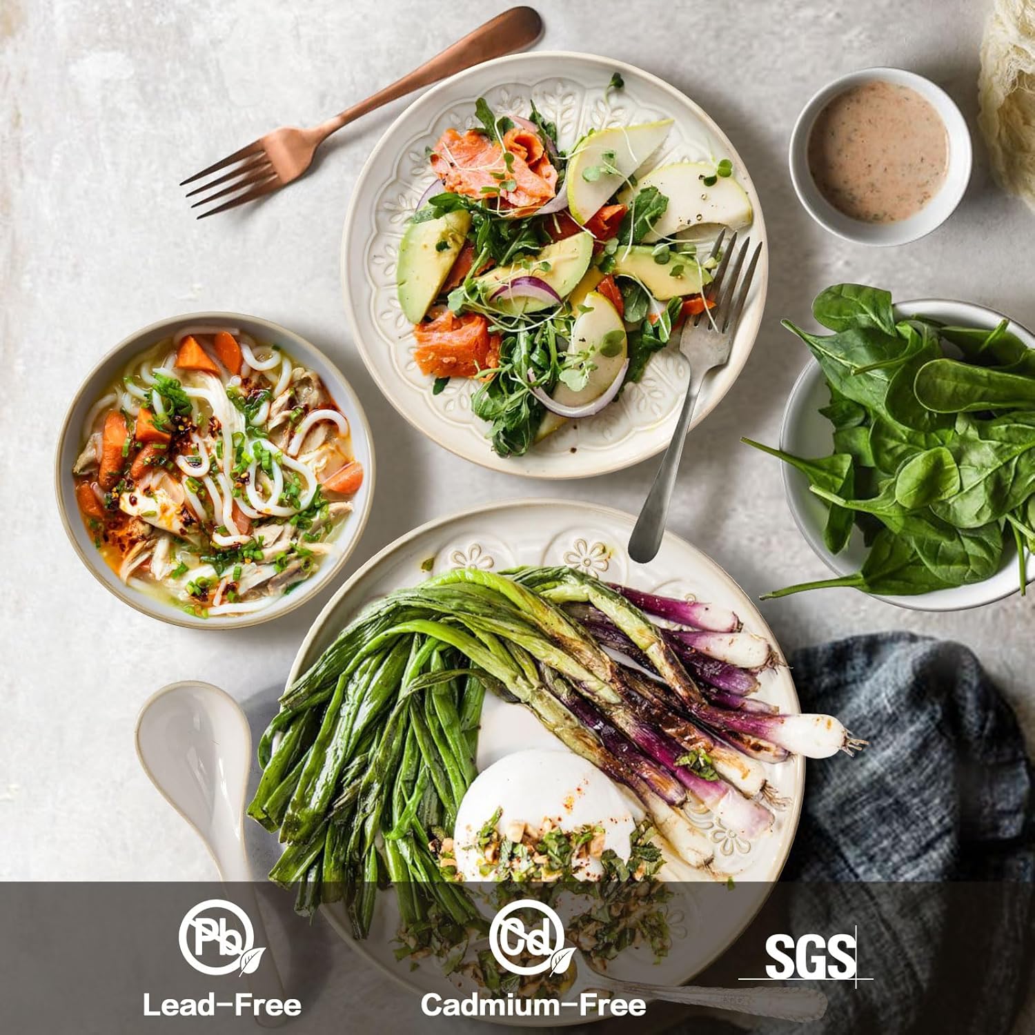 Thumbnail 2 de Artena 16-Piece Ceramic Dinnerware Set for 4 (Plates, Bowls & Soup Spoons)