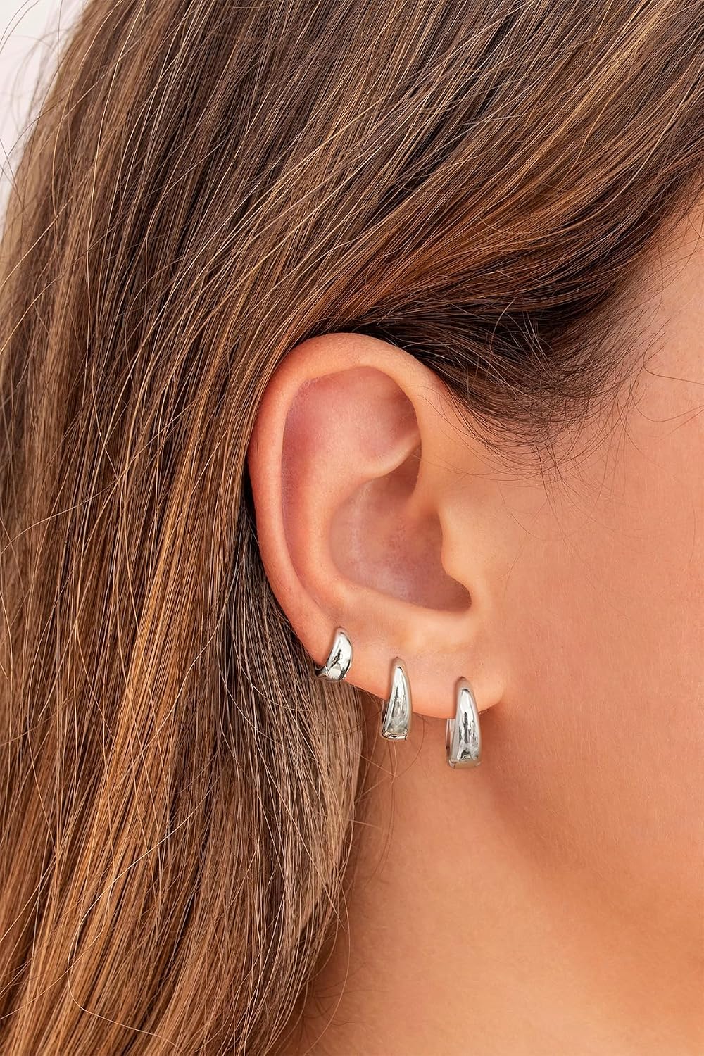 Detalle de FUNEIA Creolen Set 3 Paar Silber 925