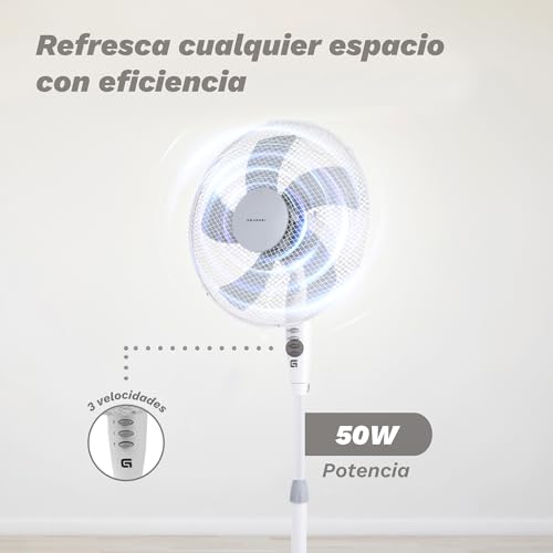 Thumbnail 1 de Grunkel Ventilador de Pie de 50W, 16" (40 cm) con 3 Velocidades y Altura Ajustable