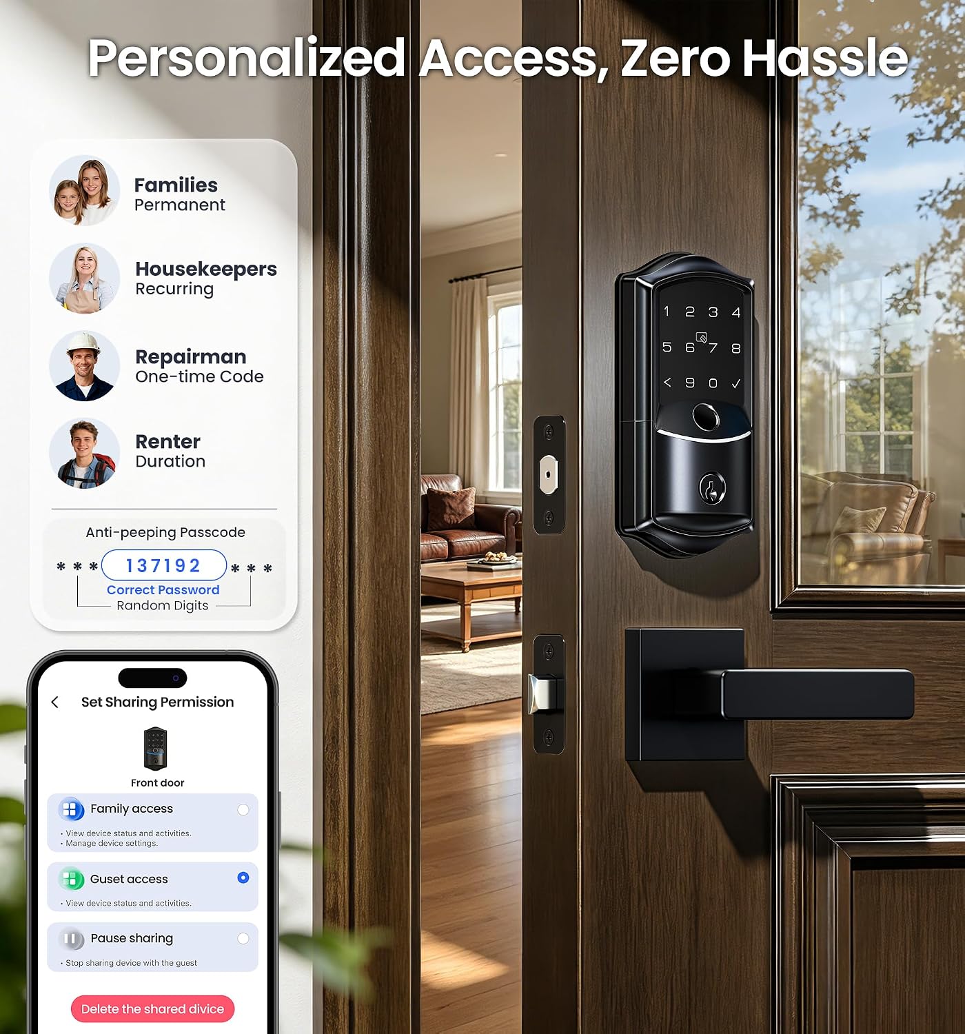Thumbnail 4 de Veise Wi-Fi Smart Lock with Handles
