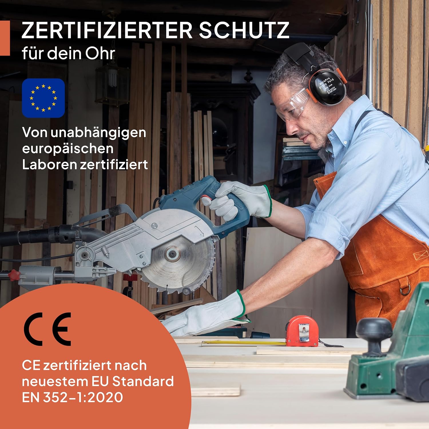 Thumbnail 6 de Senner WorkPro Ultra Fold – klappbarer Gehörschutz mit SNR 33 dB (schwarz/orange)