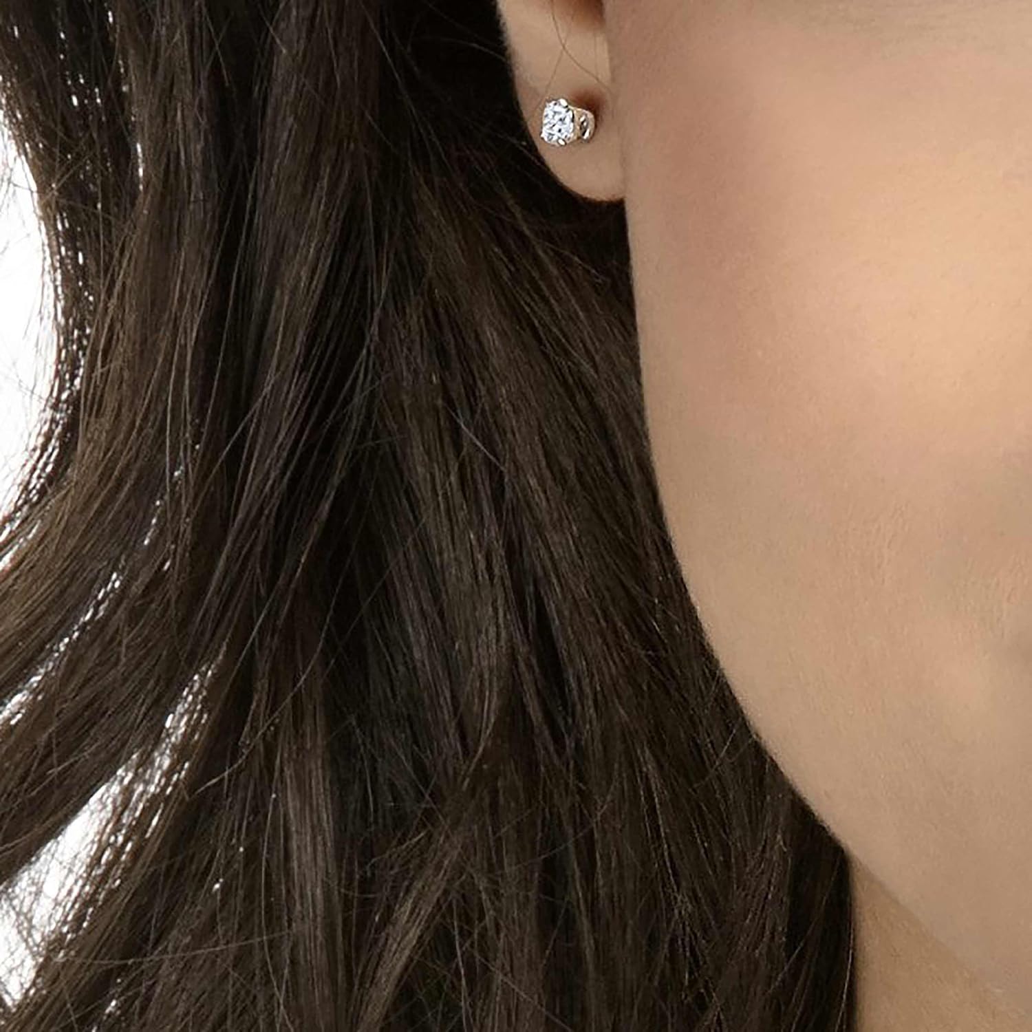 Detalle de Swarovski Orecchini a lobo Attract Round, Bianchi, Placcato rodio