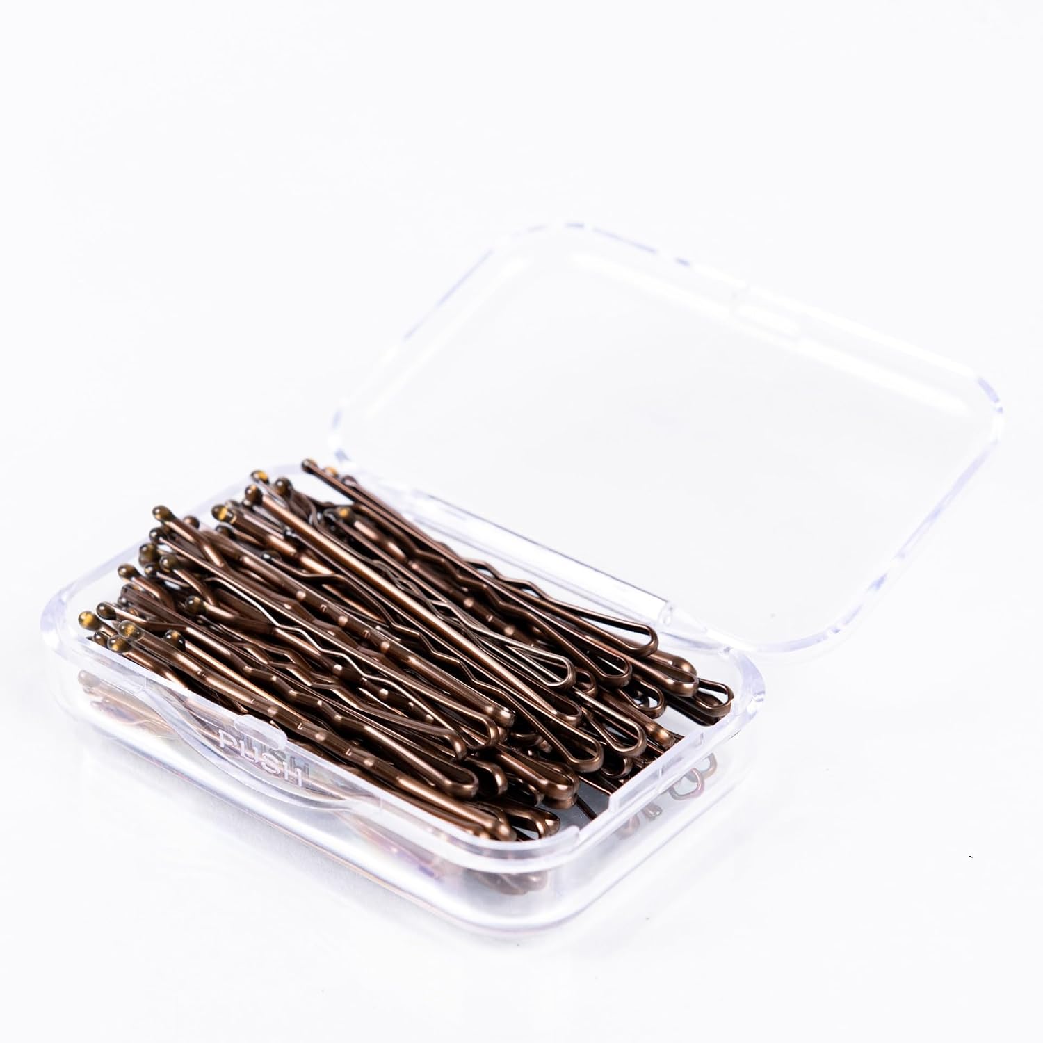 Detalle de Amazon Basics No Slip Bobby Pins, 72 Count, Brown