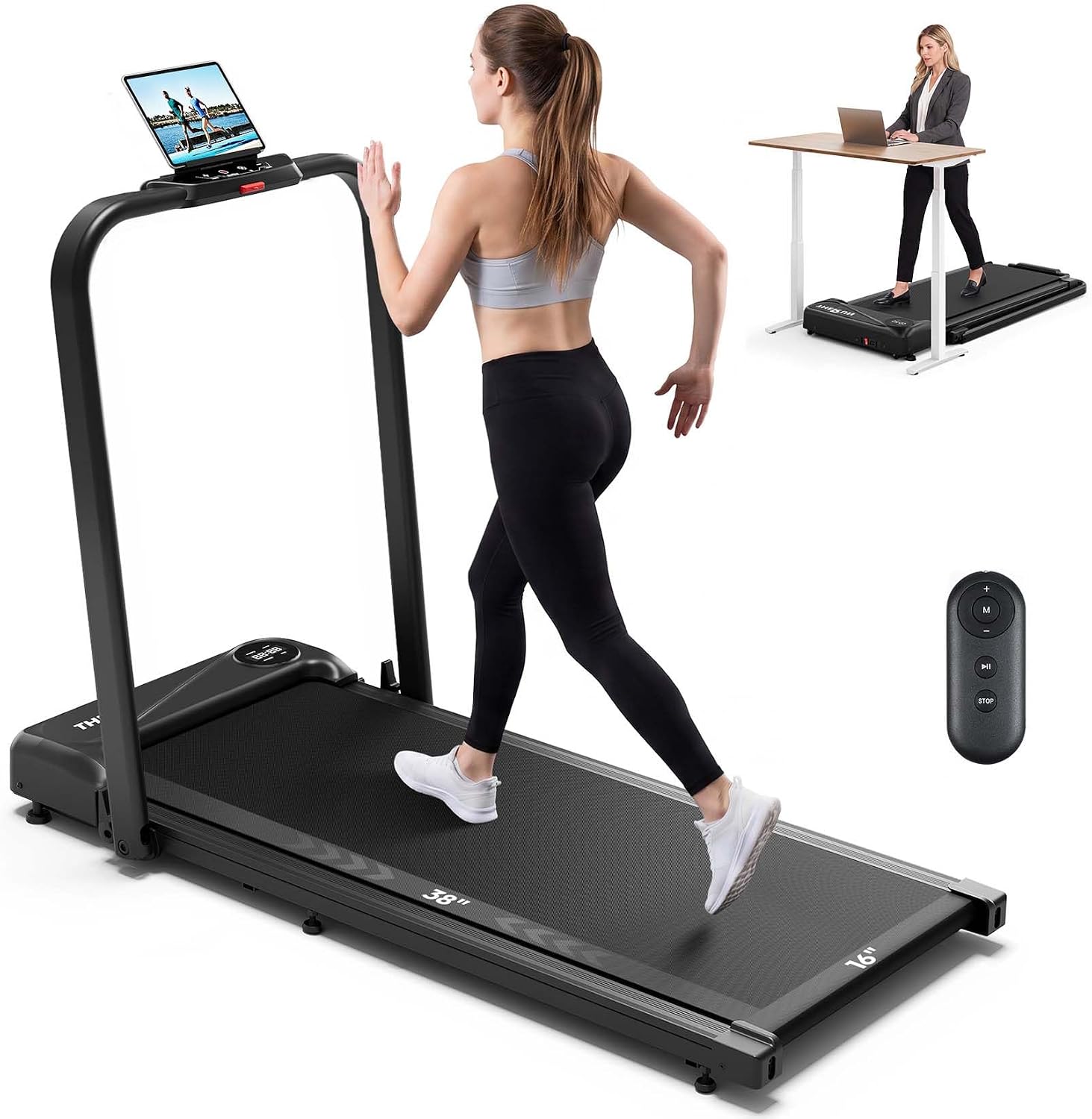 THERUN YT05T Walking Pad Treadmill with Foldable Handle, 0.6–6.2 MPH