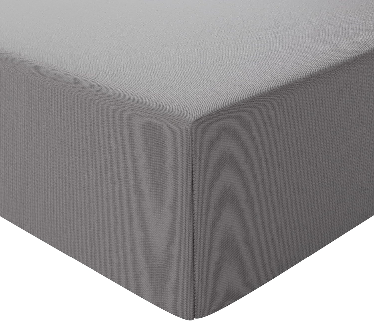 Detalle 2 de Amazon Basics Jersey Spannbettlaken 180 x 200 cm, dunkelgrau – 100% Baumwolle