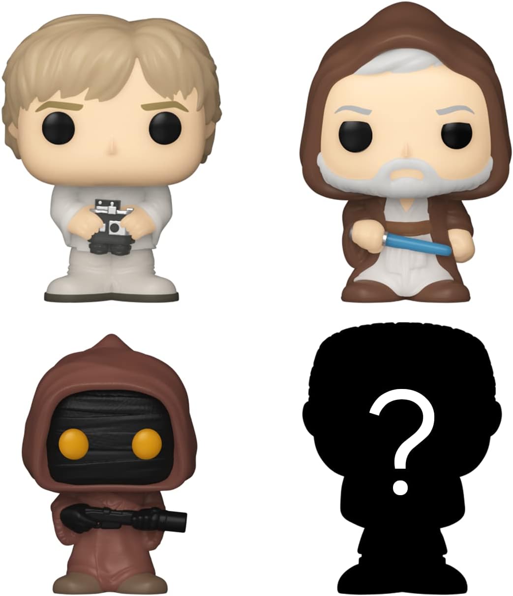 Thumbnail 1 de Funko Bitty Pop! Star Wars – Luke Skywalker™, Obi‑Wan Kenobi™, Jawa™ et Une Mini-Figurine Mystère en Surprise - 2,2 cm