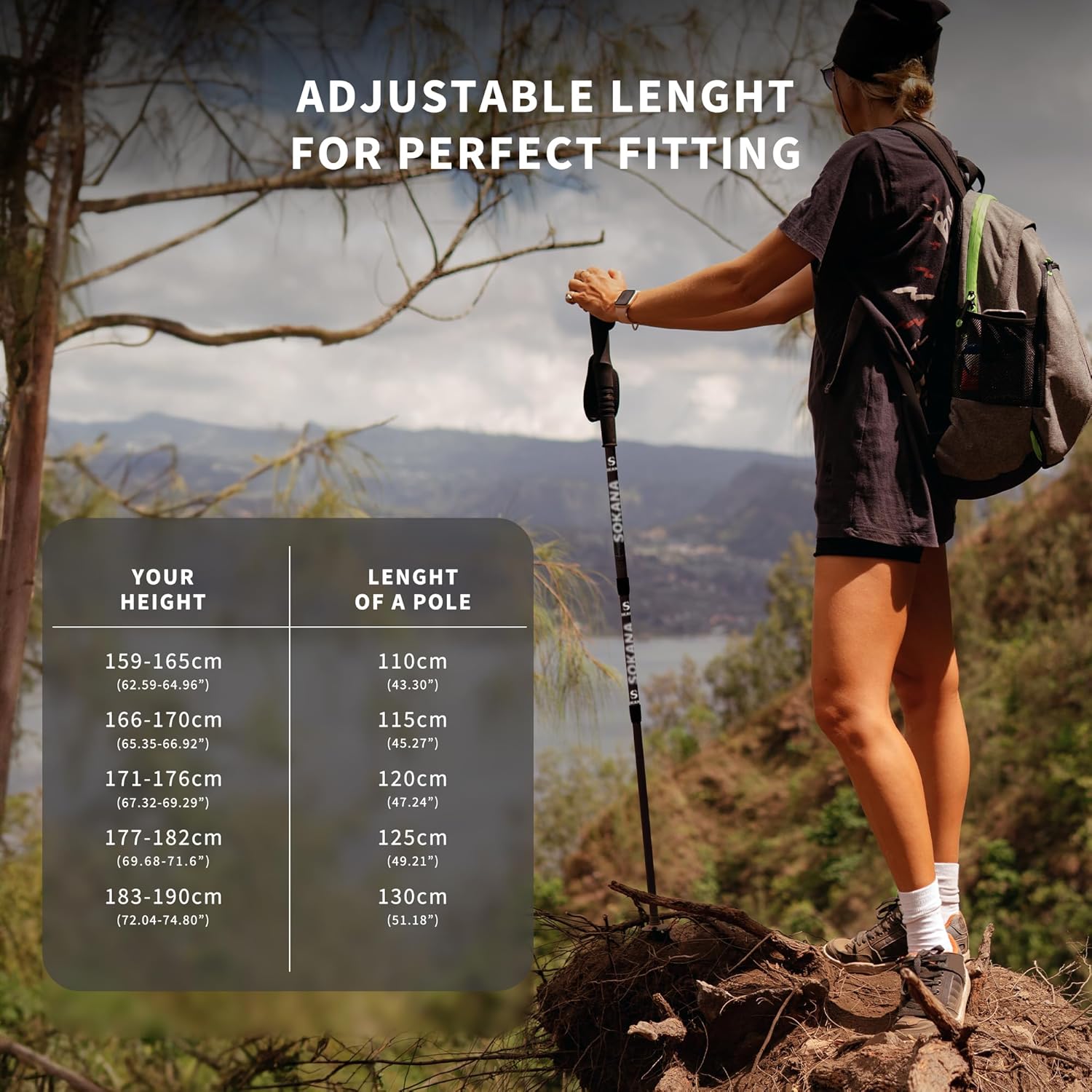 Thumbnail 4 de SOKANA Walking Poles 2-Pack Folding Walking Sticks with Quick Lock System, Lightweight Trekking Poles