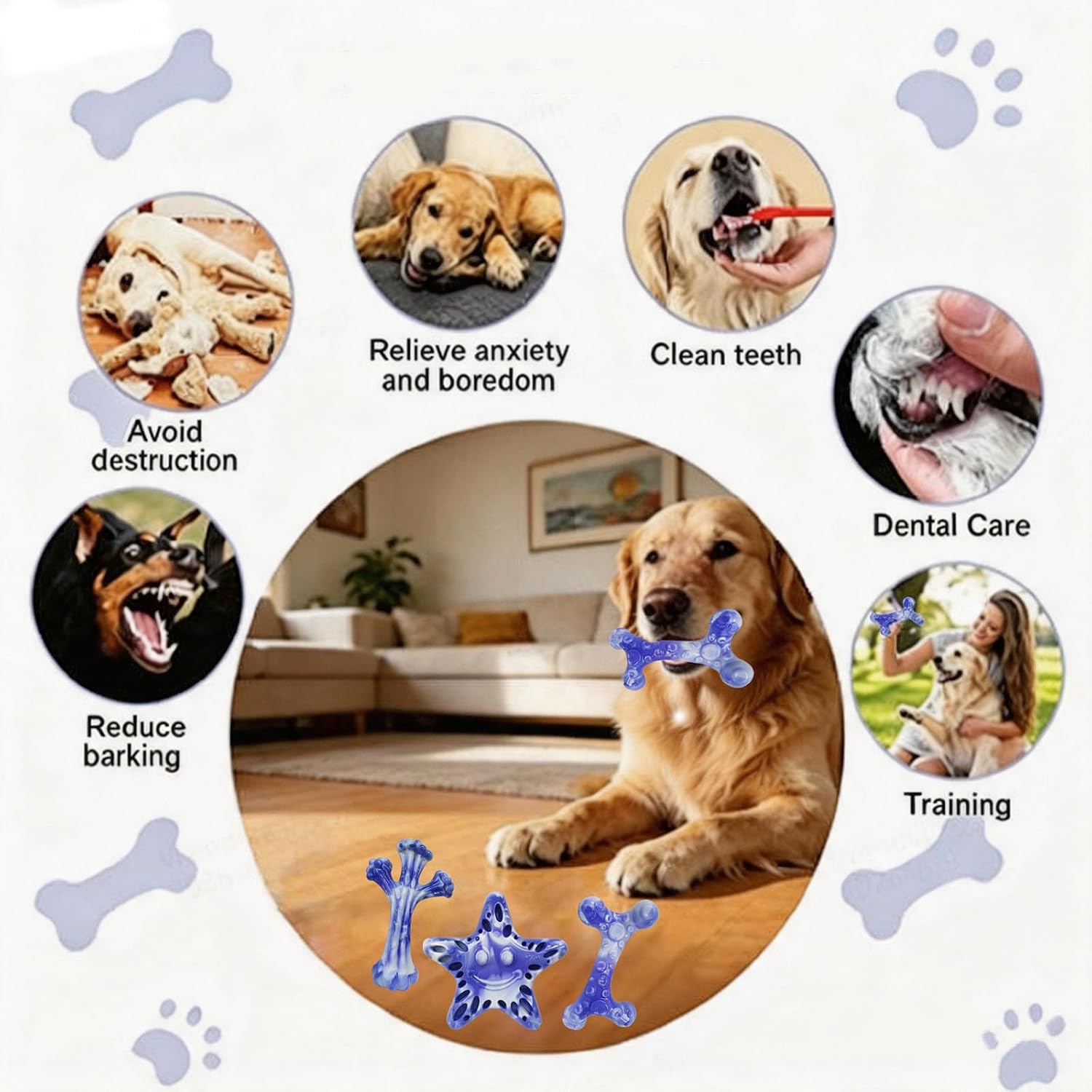 Detalle de YINEYA Dog Chew Toys 3-Pack
