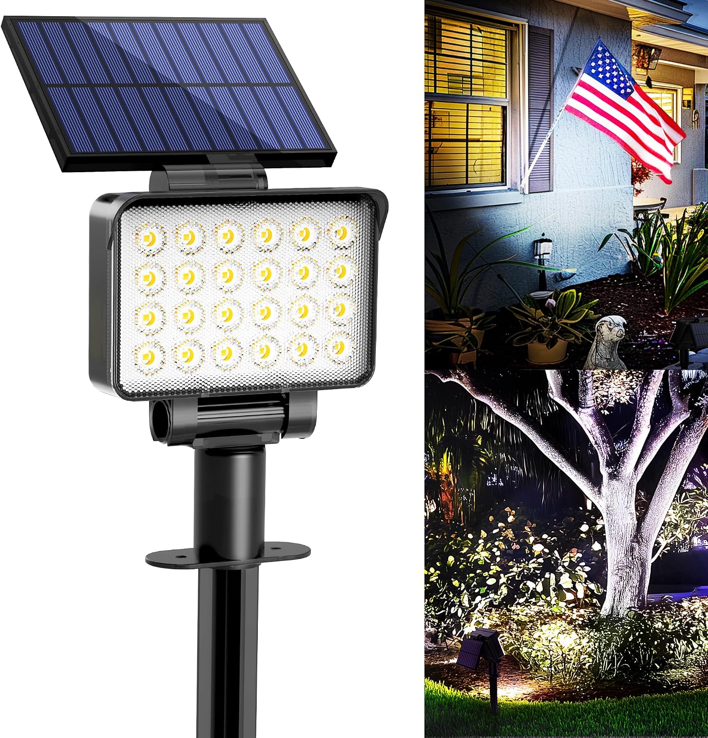 Detalle de COOZAMING Solar Spotlights, 24 LEDs