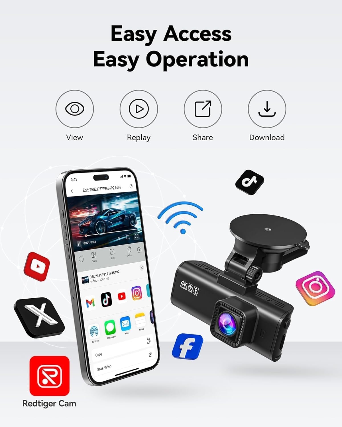 Thumbnail 4 de REDTIGER F7NP Dash Cam 3,18 Pollici