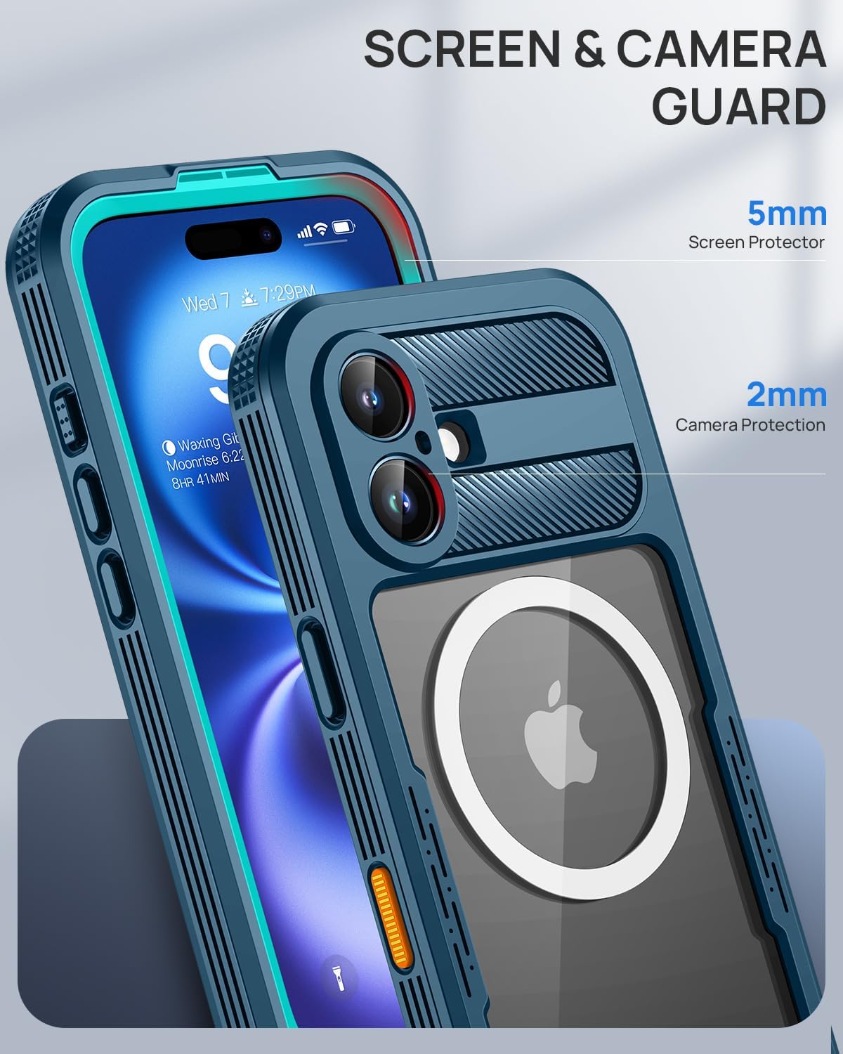 Thumbnail 6 de Lanhiem LM-IPH16-01 iPhone 16 Waterproof Case, Blue, Magnetic