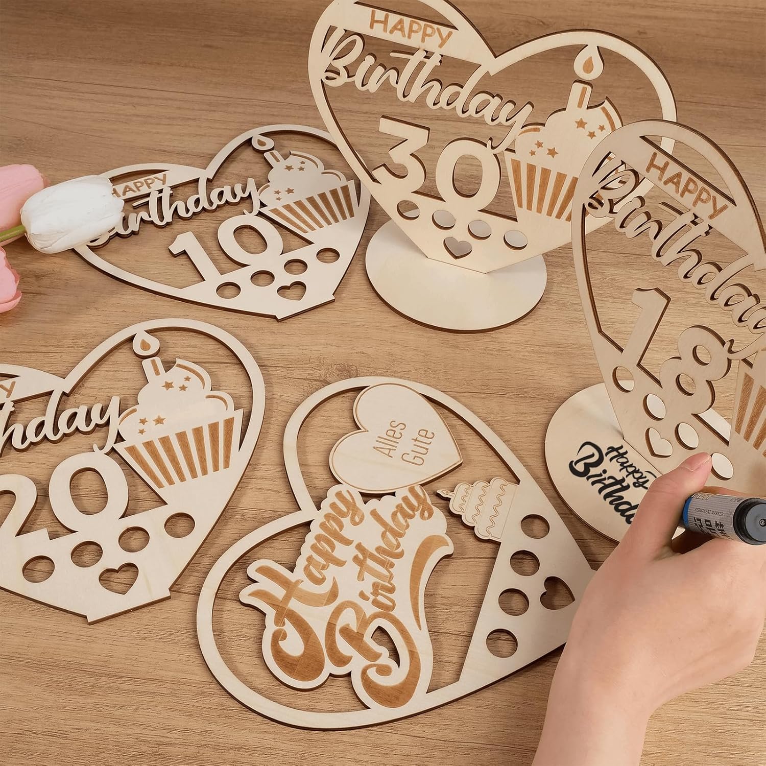 Thumbnail 2 de Packra Geldgeschenk Geburtstag in Herzform – Holz-Schild & 10 Geldgeschenke inkl. „Happy Birthday“-Motiv