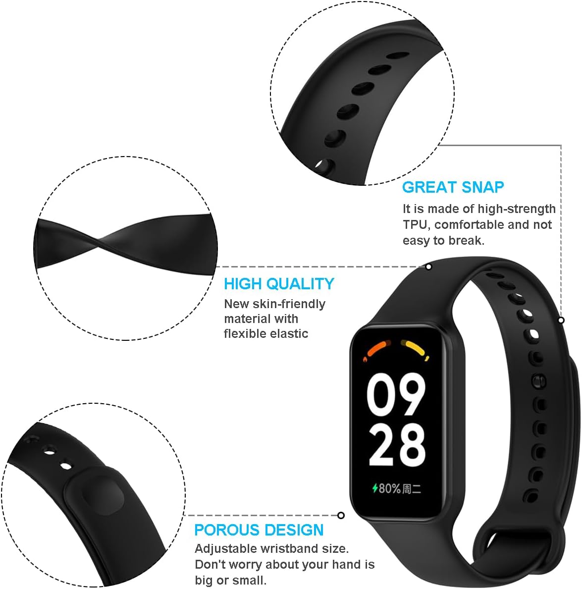 Detalle 2 de MONUARY bands for Smart Band 8 Active