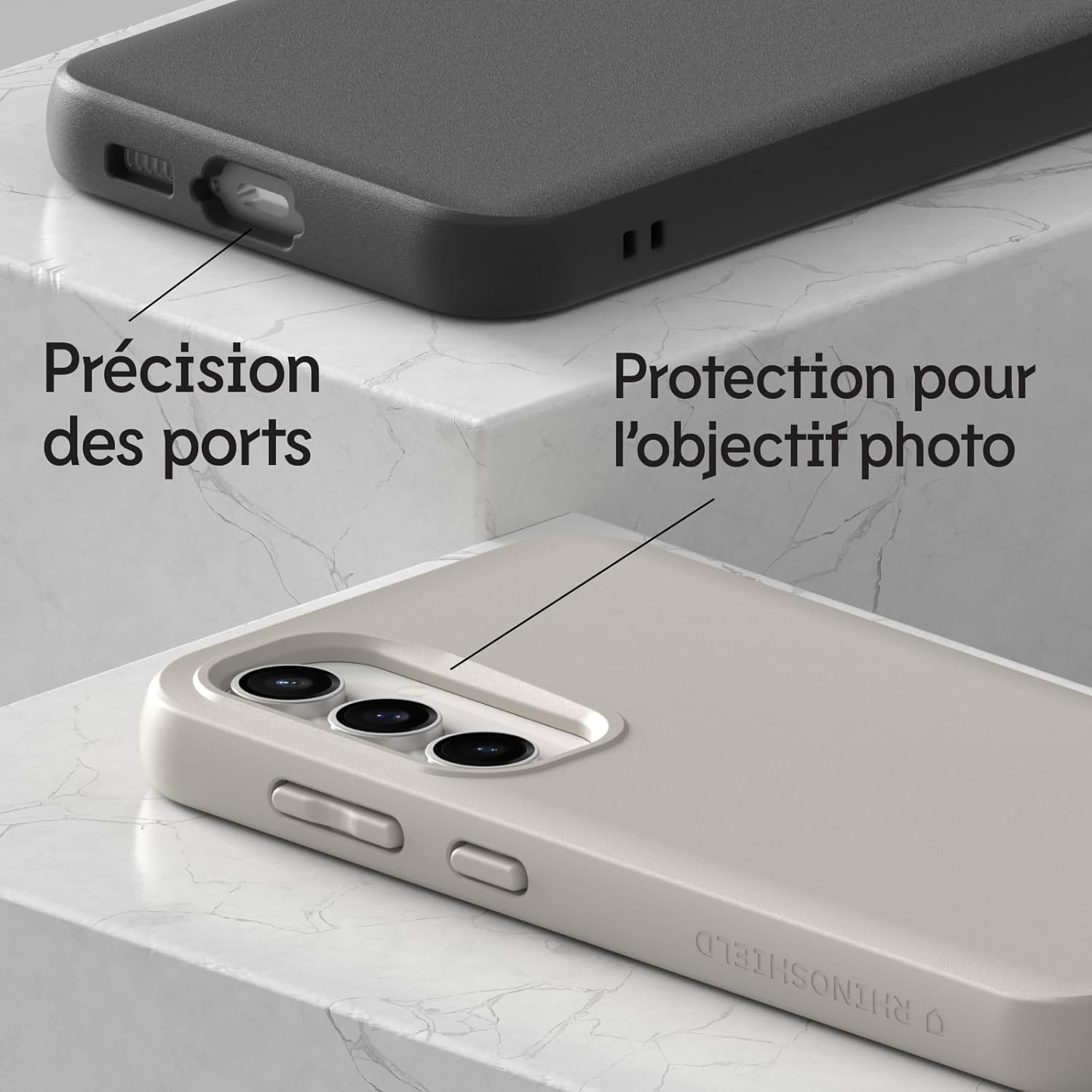 Thumbnail 3 de RhinoShield SolidSuit pour Galaxy S23 FE – coque fine mate beige avec absorption des chocs