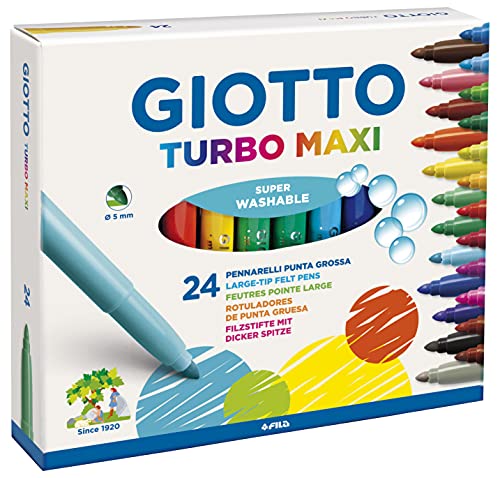 Detalle de GIOTTO Turbo Maxi, Rotuladores Súper Lavables (24 uds) con Punta Ø 5 mm