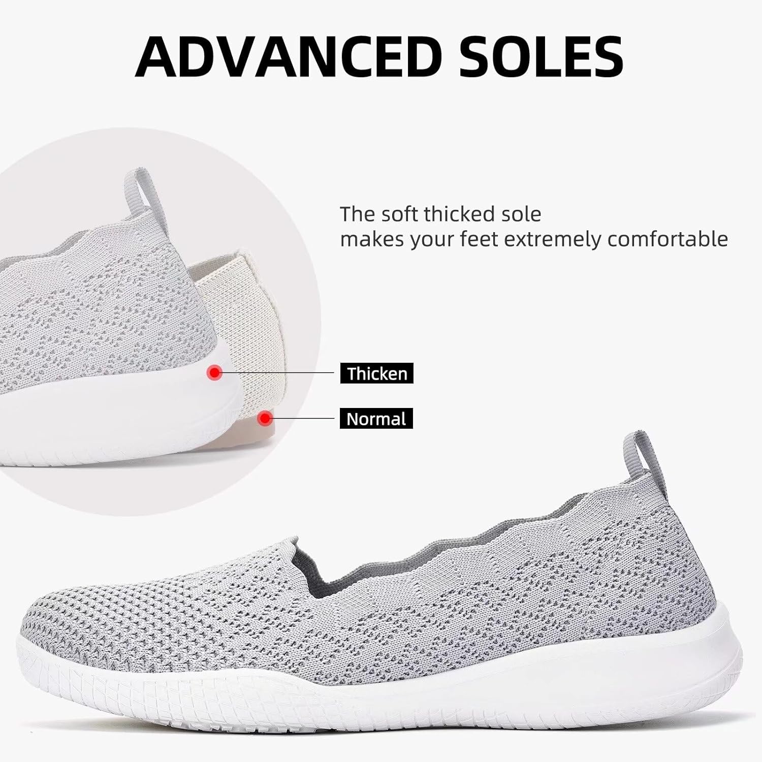 Thumbnail 5 de Puxowe Women's Walking Shoes: Lightweight Knit Slip-On Sneakers