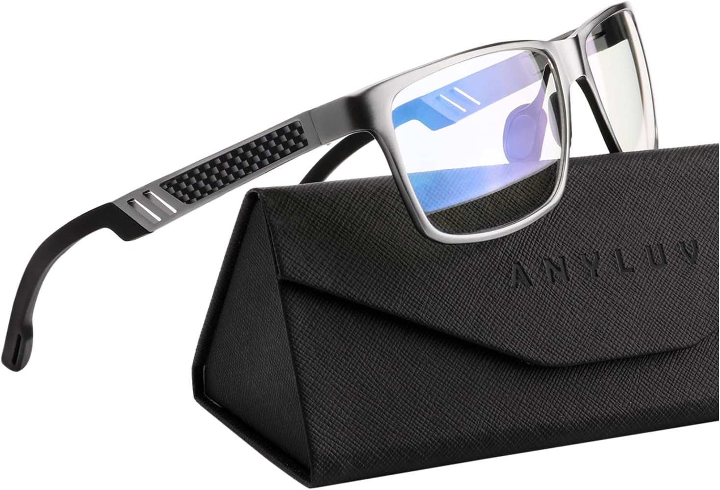 Detalle de ANYLUV Blue Light Blocking Glasses for Men, 45% Filtering, Al-Mg Metal Frame