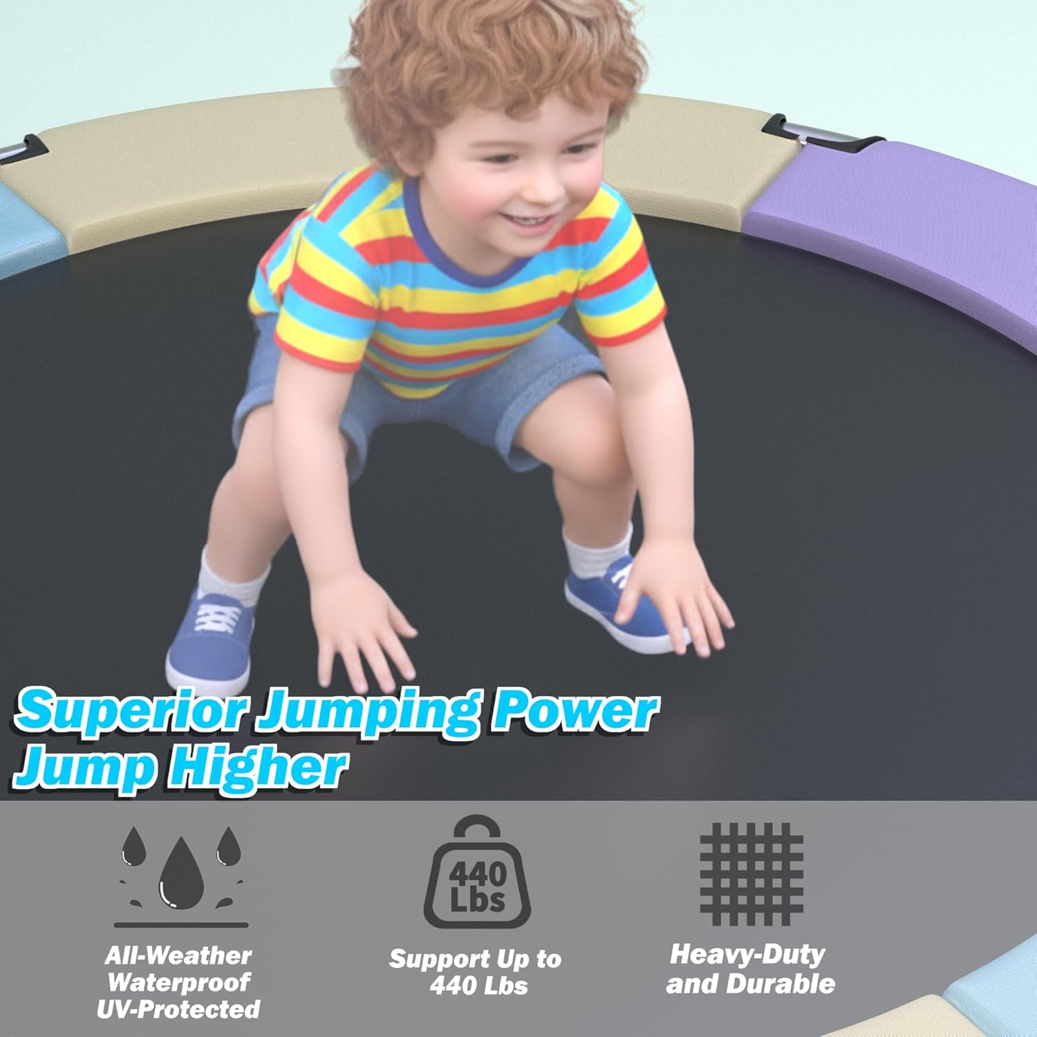 Thumbnail 5 de Trampoline for Kids 55inch Toddler Mini with 4-in-1 Play Accessory Set