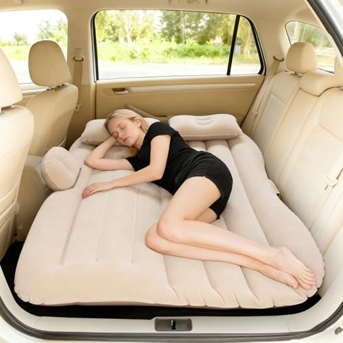 Detalle de Hoapin Auto Matratze SUV – Aufblasbare 135 x 82 x 40 cm mit Luftpumpe, 2-in-1 Schlafmatratze/Schlafsofa