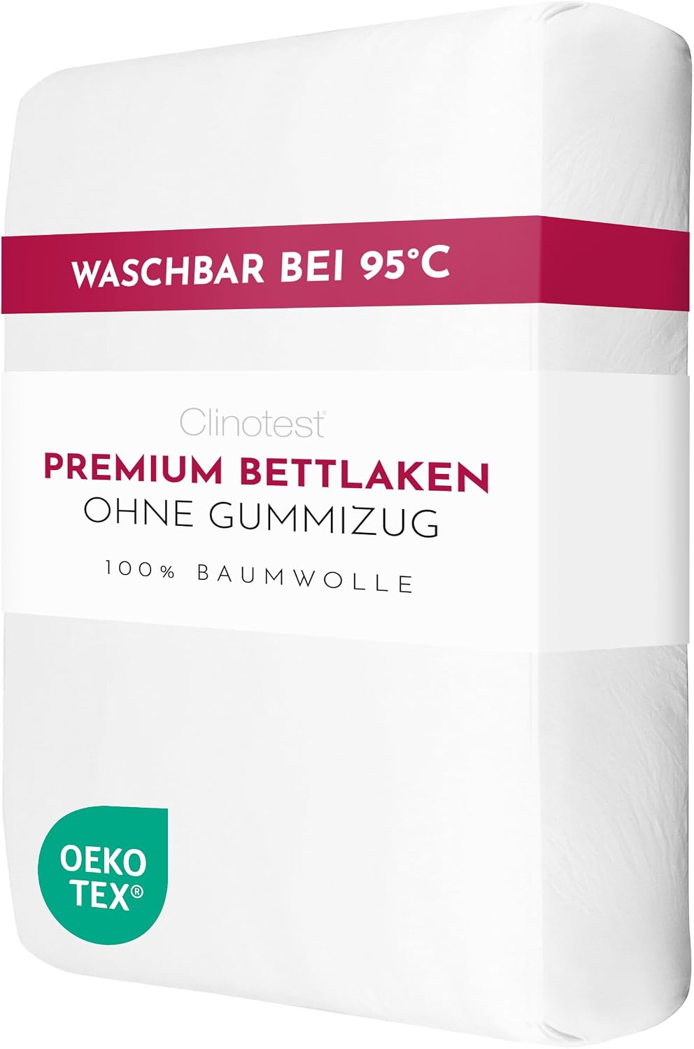 Detalle de Clinotest Bettlaken 150x200 cm 100% Baumwolle, Ohne Gummizug, Premium Flachbettlaken