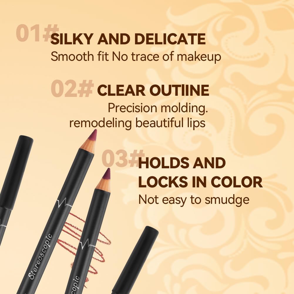 Detalle de LOPHE Matita Labbra 12 Colori Set di Lip Liner: definizione precisa, lunga tenuta e versatilità