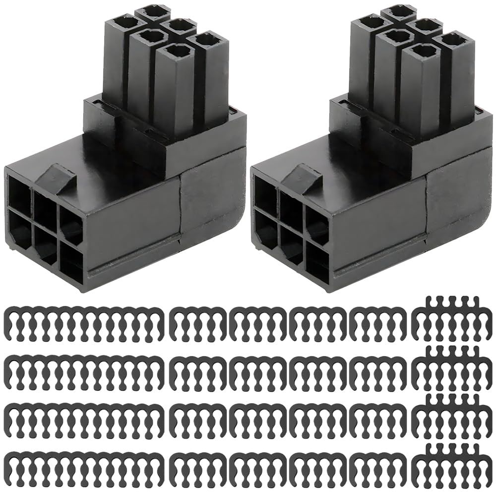 Detalle de Xiatiaosann 6Pin ATX 90 Degree GPU Power Adapter (2 Pack, Up-Angle)