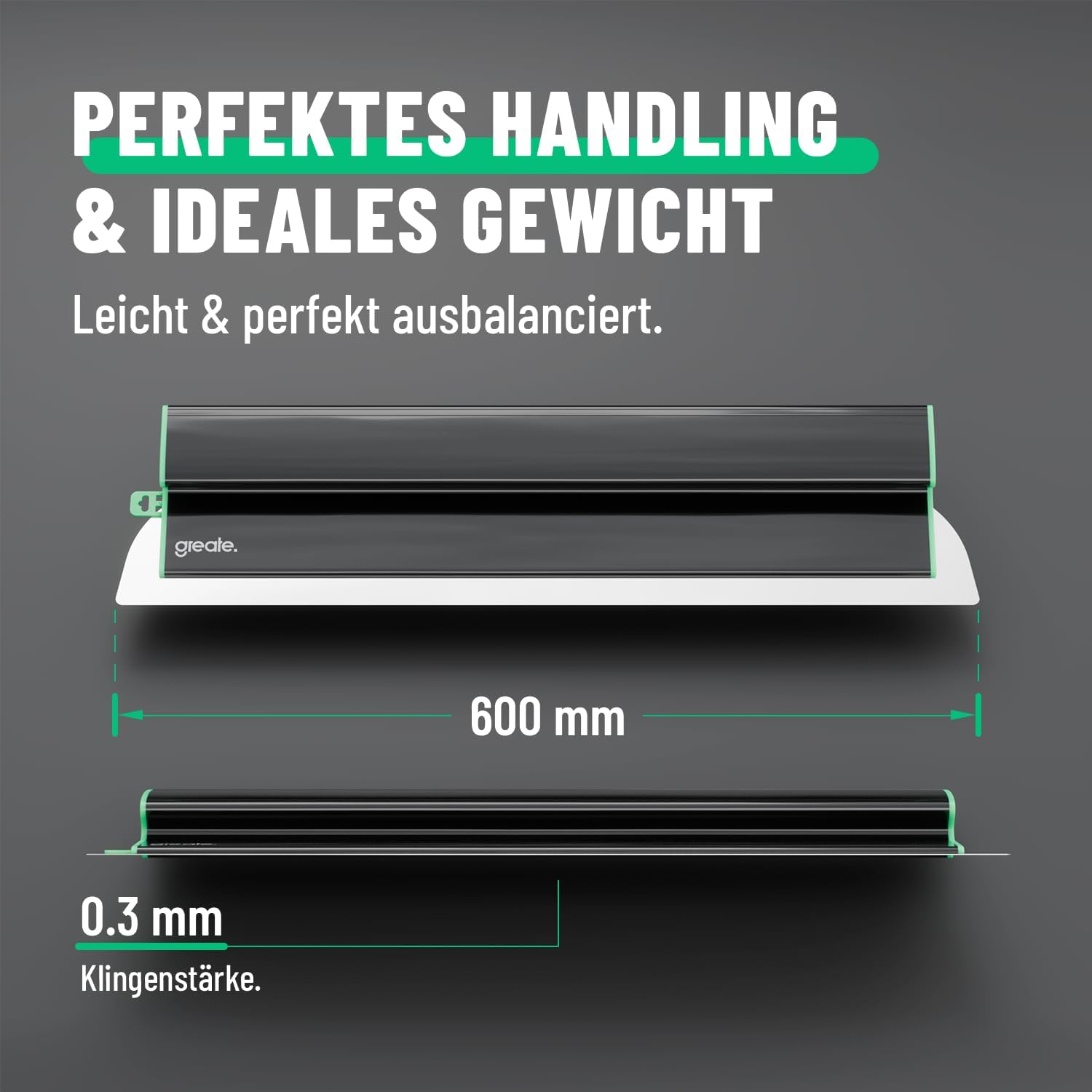 Detalle 2 de Greate Flächenspachtel 60 cm mit ergonomischem Griff – Glättspachtel für ansatzfreies Spachteln