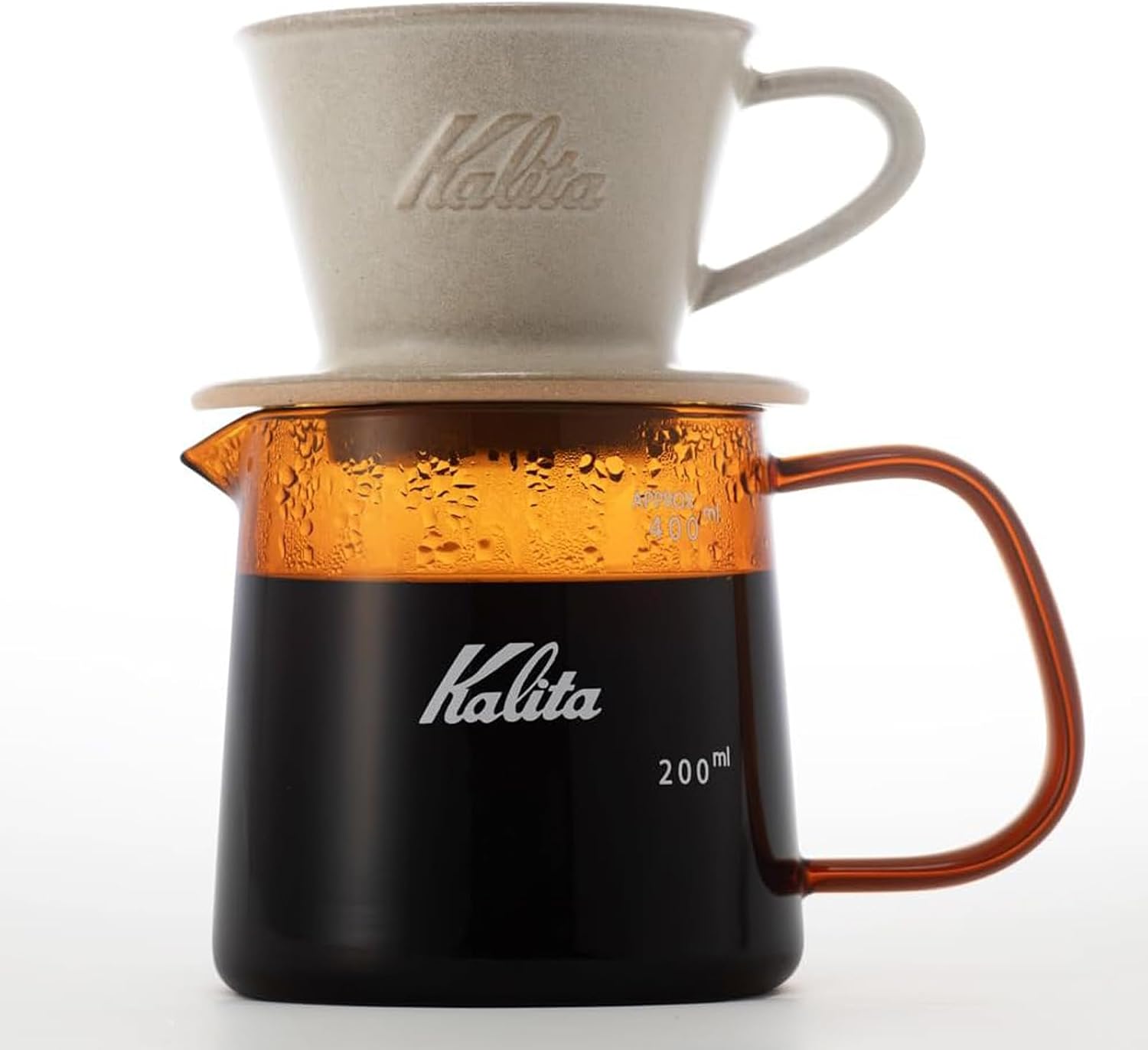 Detalle de カリタ Kalita 31293 コーヒーサーバー 400ml アンバー 耐熱ガラス・電子レンジ対応