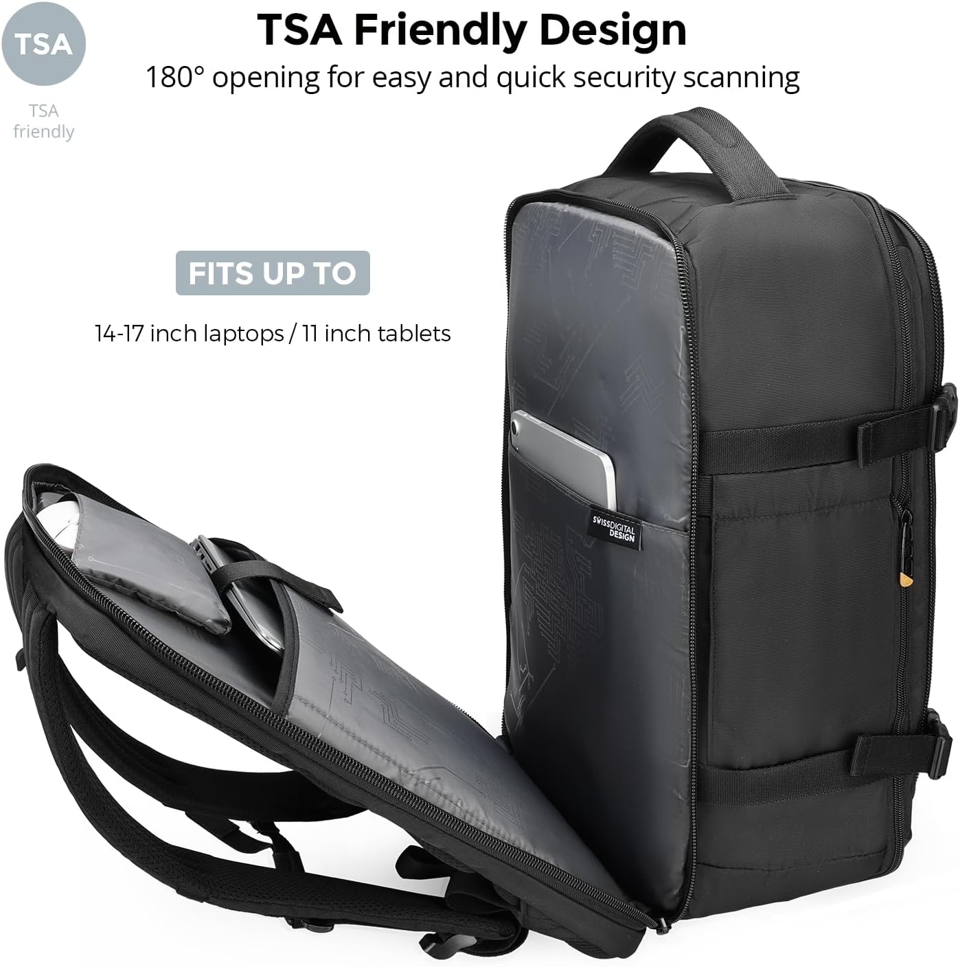 Detalle de Swissdigital Design Travel Laptop Backpack 43L