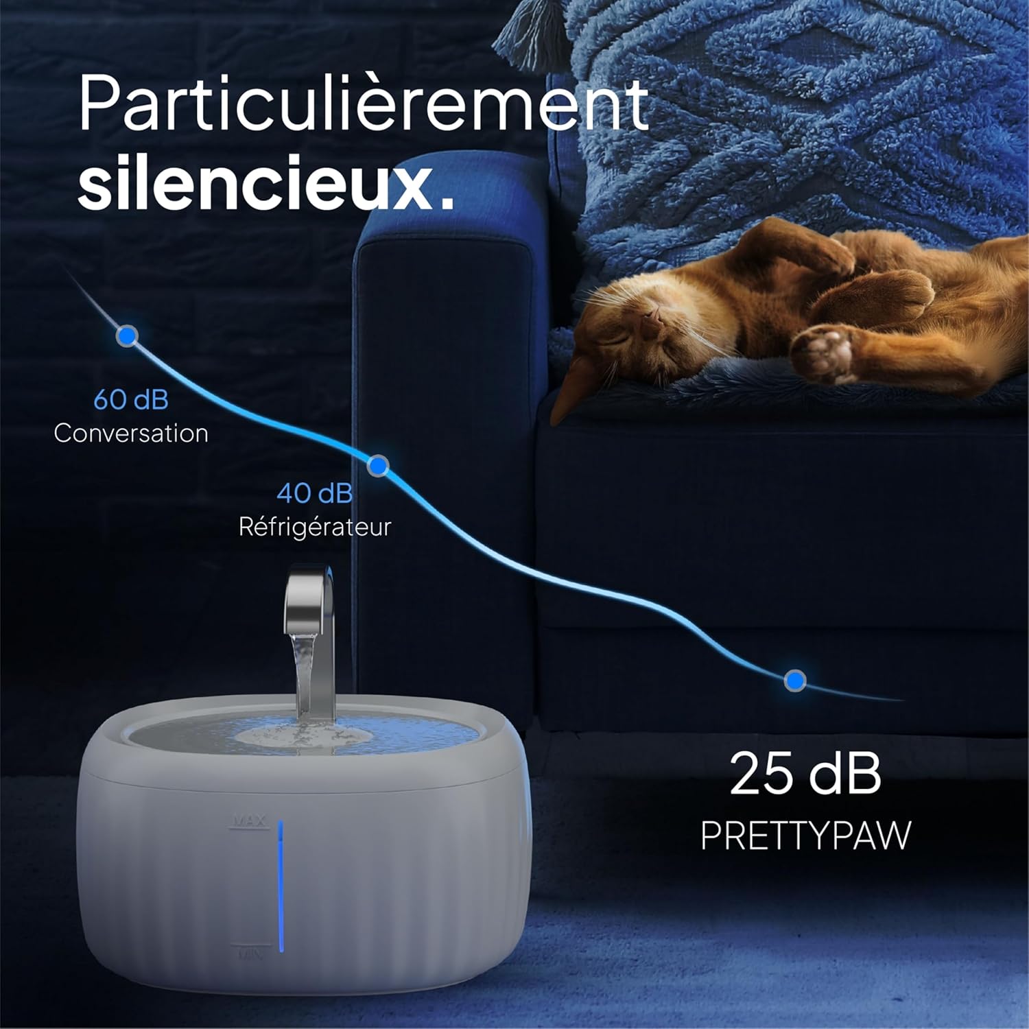 Thumbnail 3 de Pretty Paw Aqua Flow Pro fontaine à eau pour chat 3 L 🐱